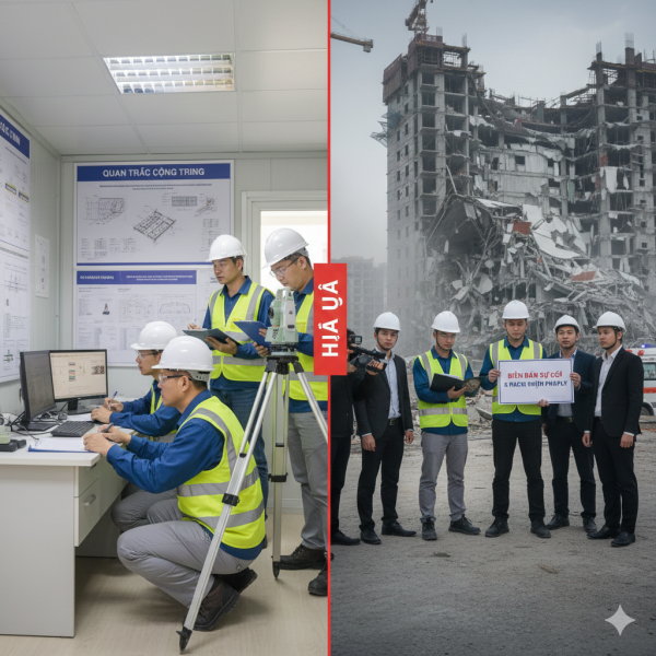 Quan trắc lún nghiêng công trình gắn với trách nhiệm đảm bảo an toàn theo quy định pháp luật