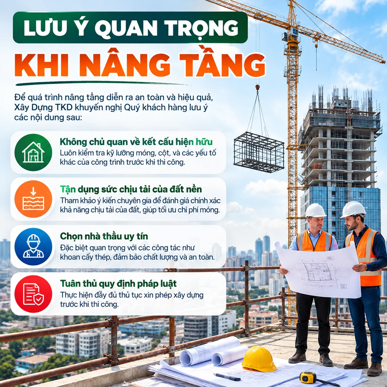 Lưu Ý Quan Trọng Khi Nâng Tầng Để quá trình nâng tầng diễn ra an toàn và hiệu quả